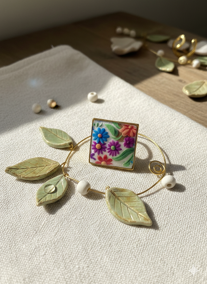 Anillo ajustable acero inoxidable floral