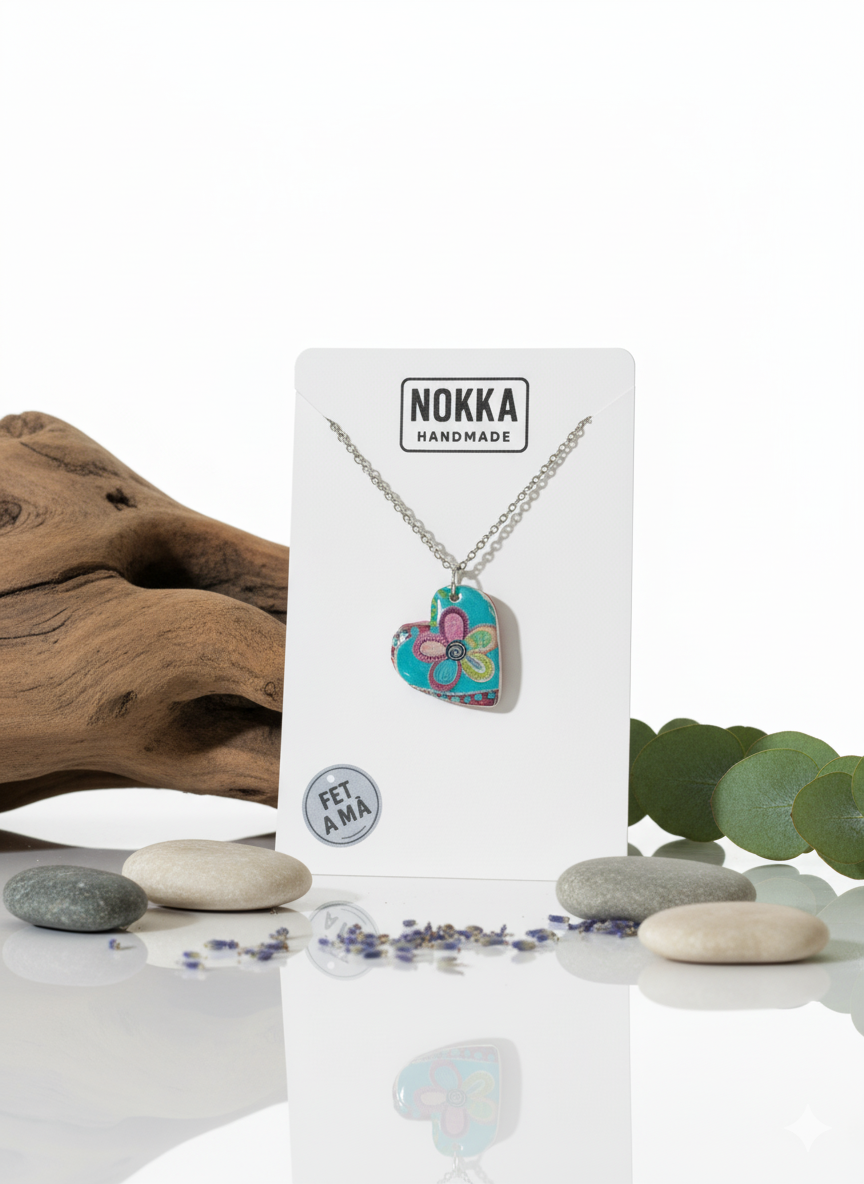 Colgante corazón estampado