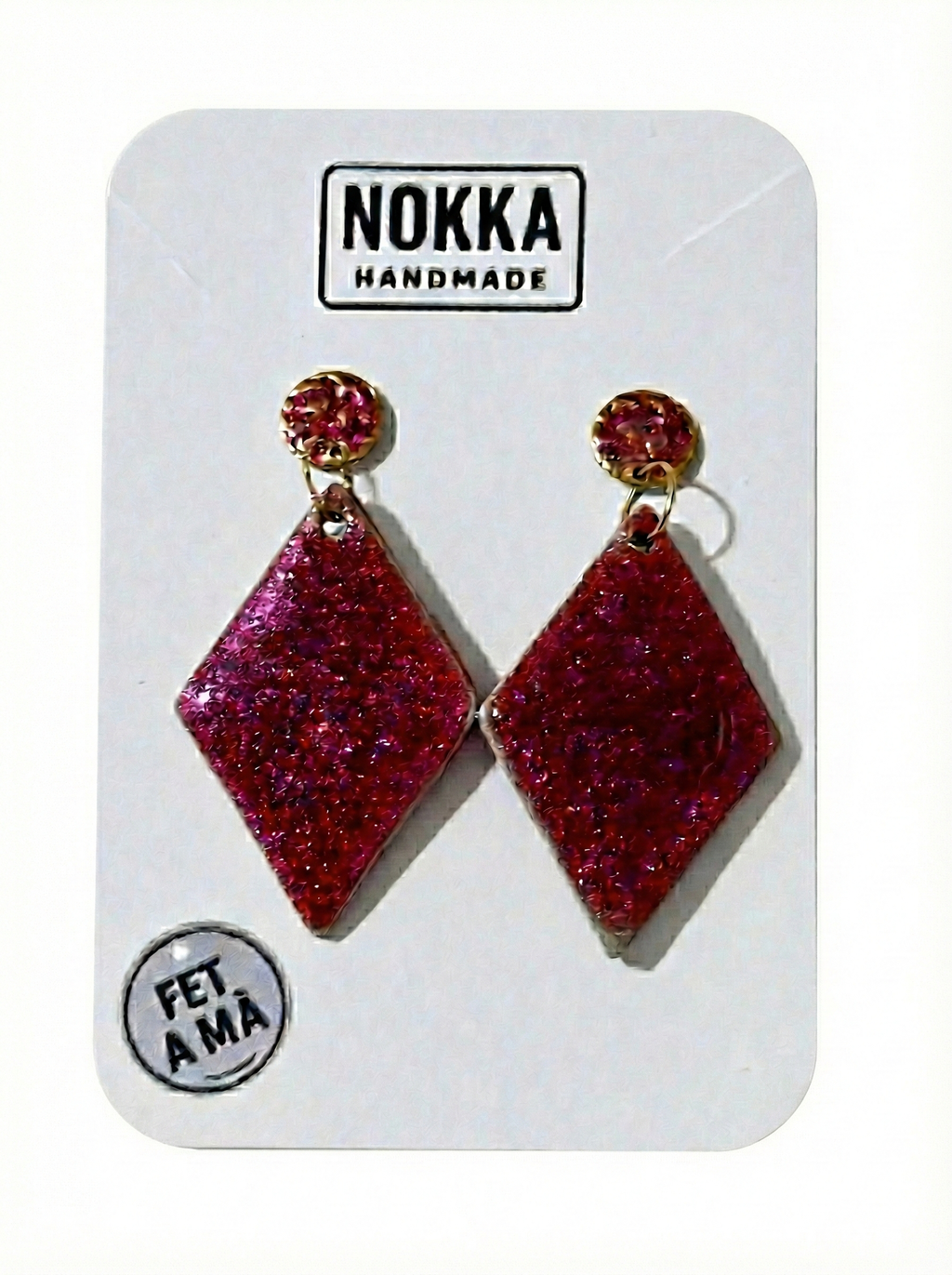 Pendientes rombo purpurina de arcilla polimerica