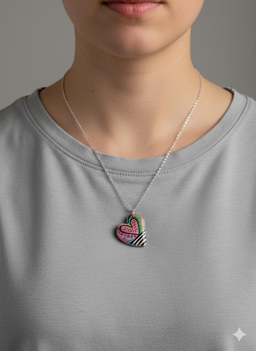 Colgante corazón estampado