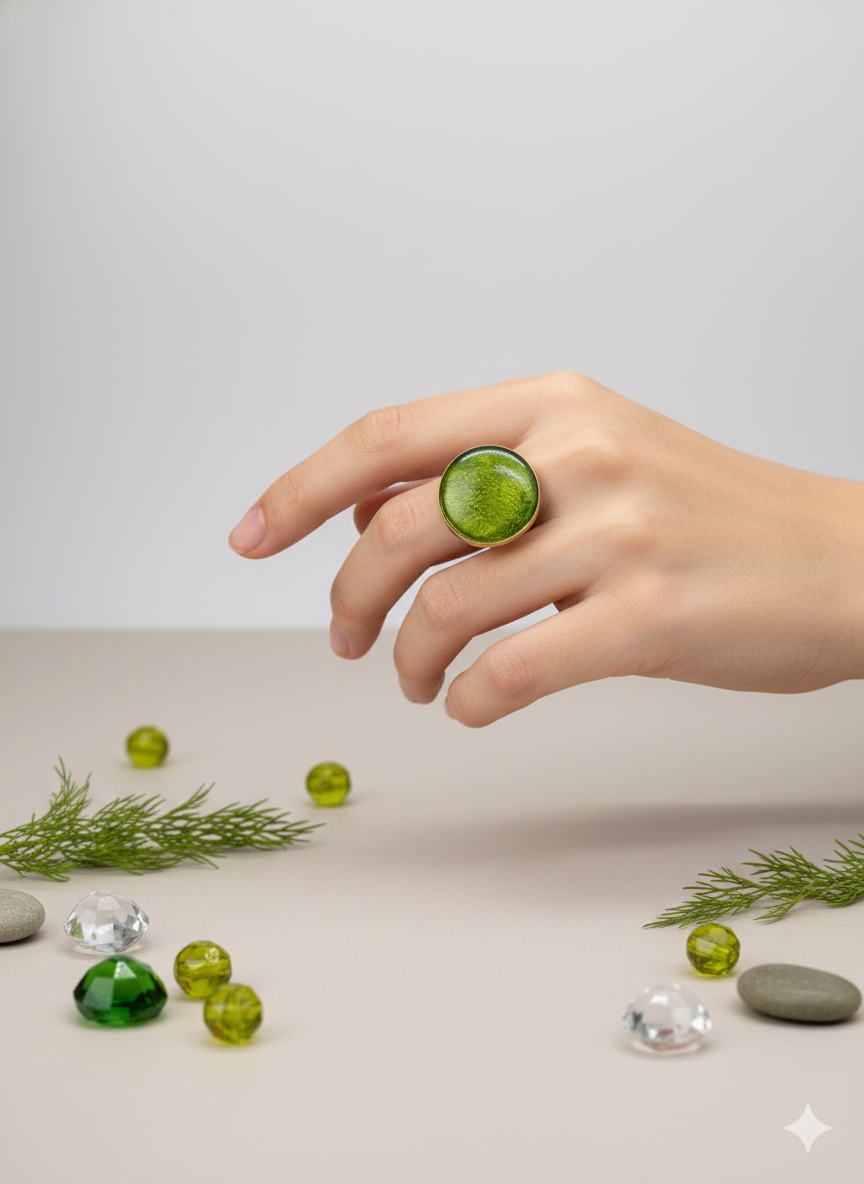 Anillo ajustable acero inoxidable y resina