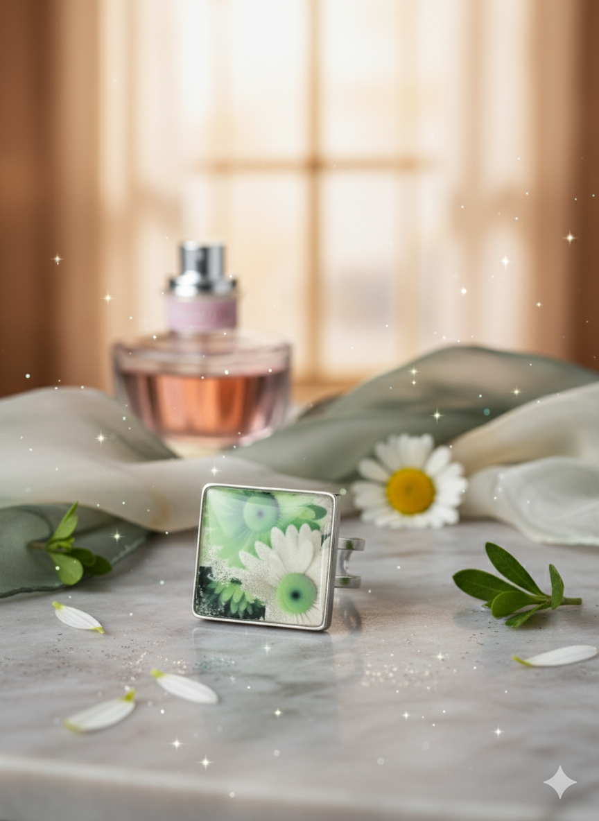 Anillo ajustable floral