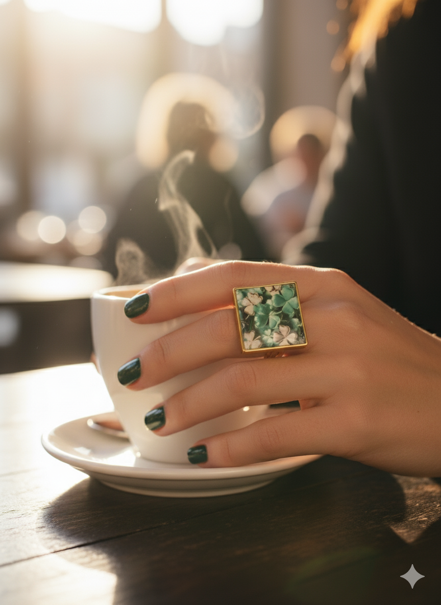 Anillo ajustable treboles