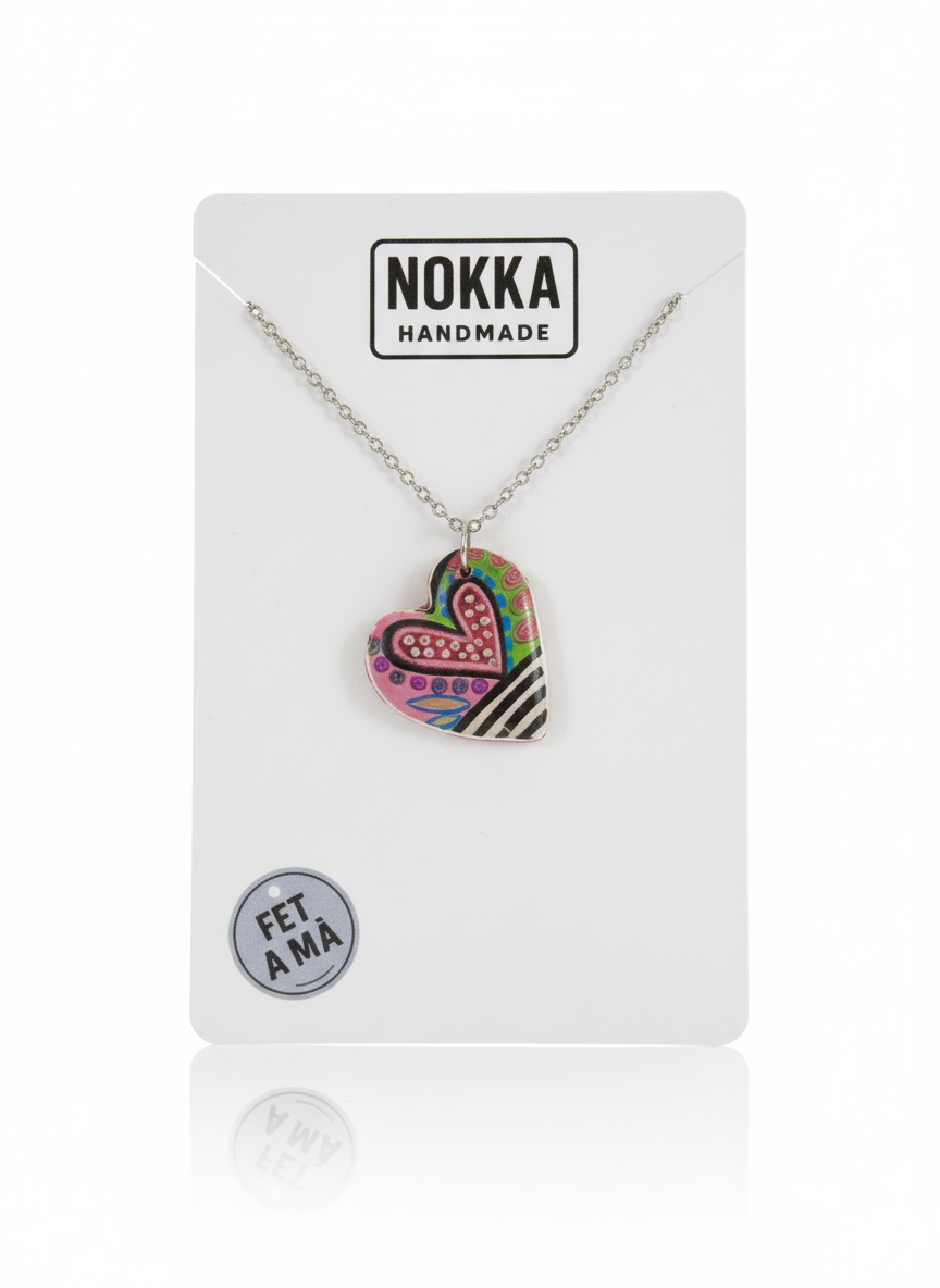 Colgante corazón estampado