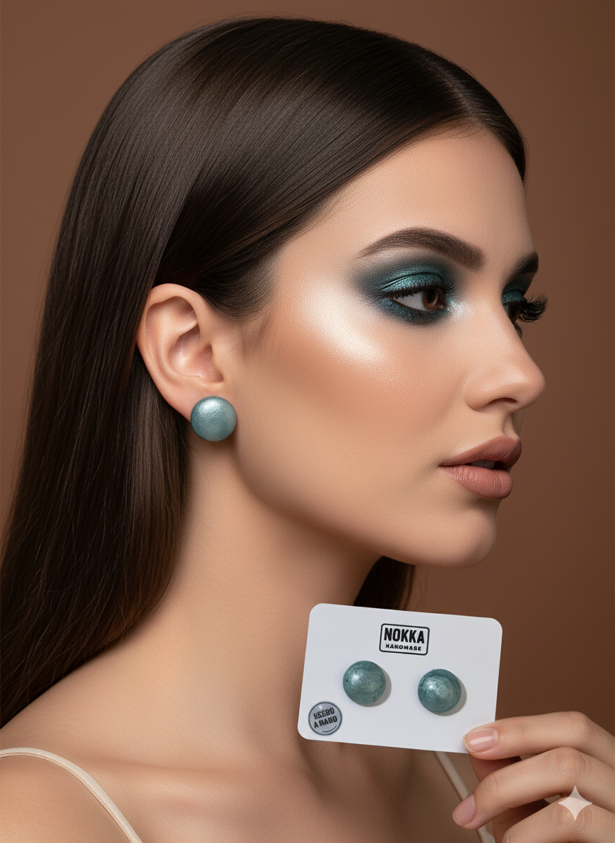 Pendientes botón resina