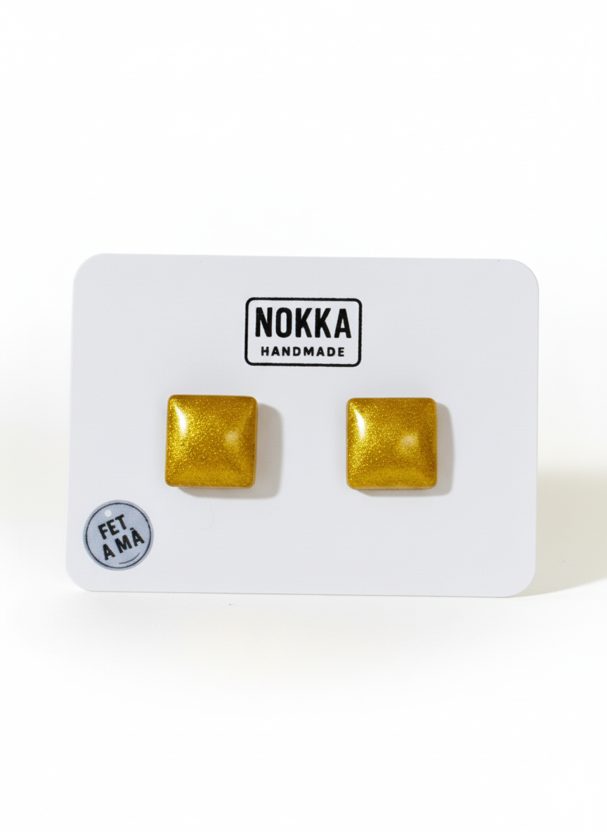 Pendientes botón resina