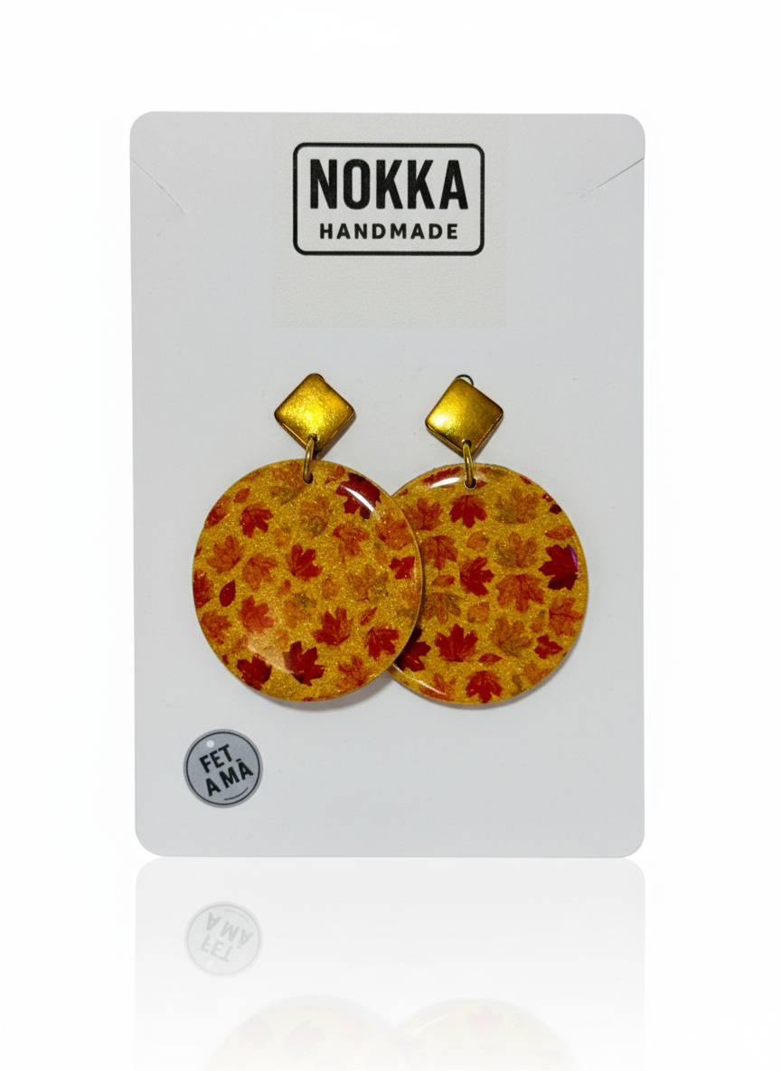 Pendientes circulares hojas