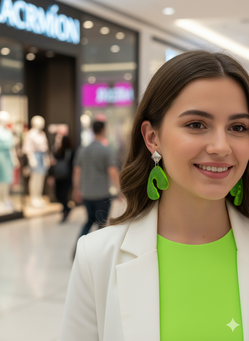 Pendientes verdes translucidos