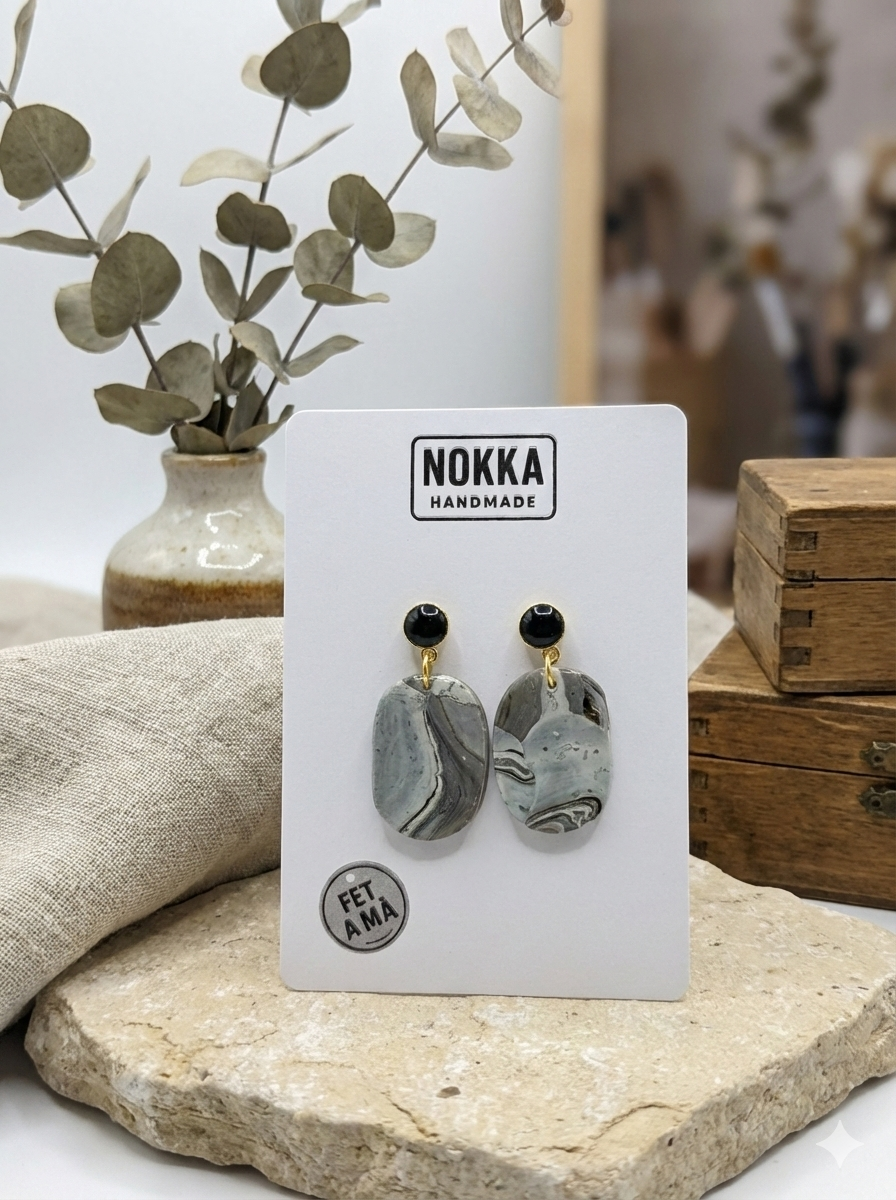 Pendientes arcilla polimerica acabado marmolado