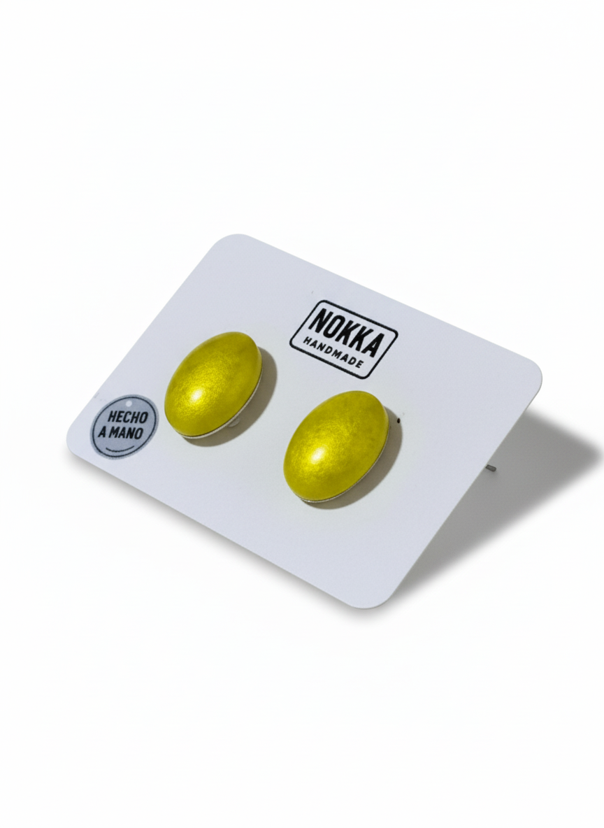 Pendientes botón resina