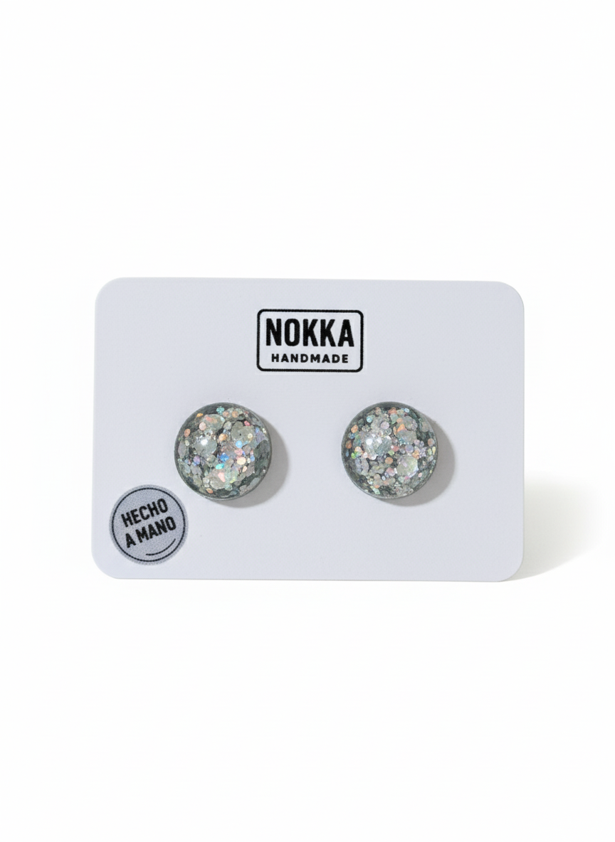 Pendientes botón resina