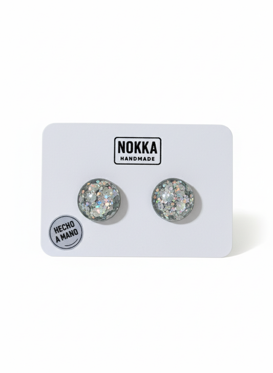 Pendientes botón resina