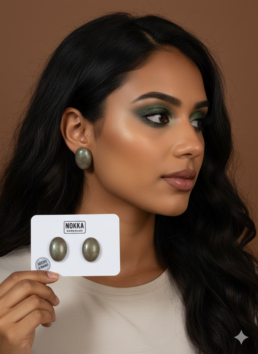 Pendientes botón resina