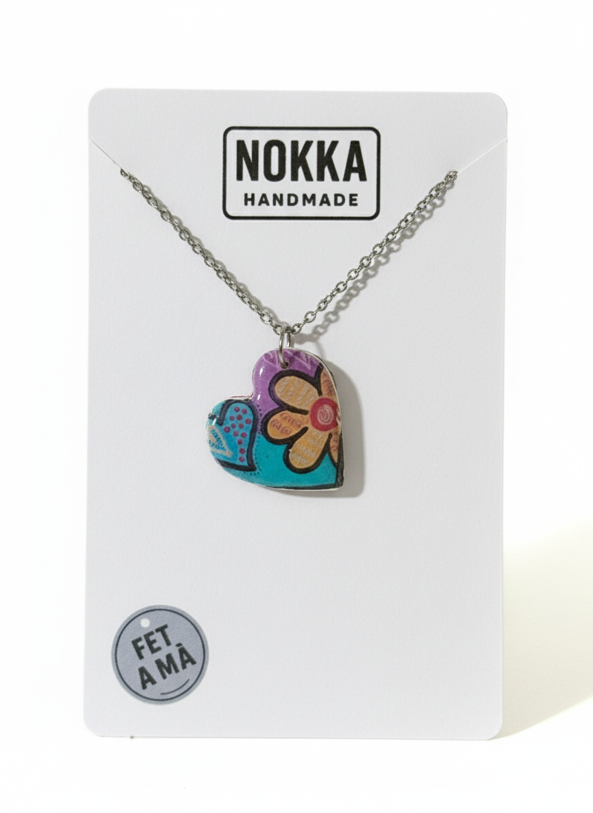 Colgante corazón estampado