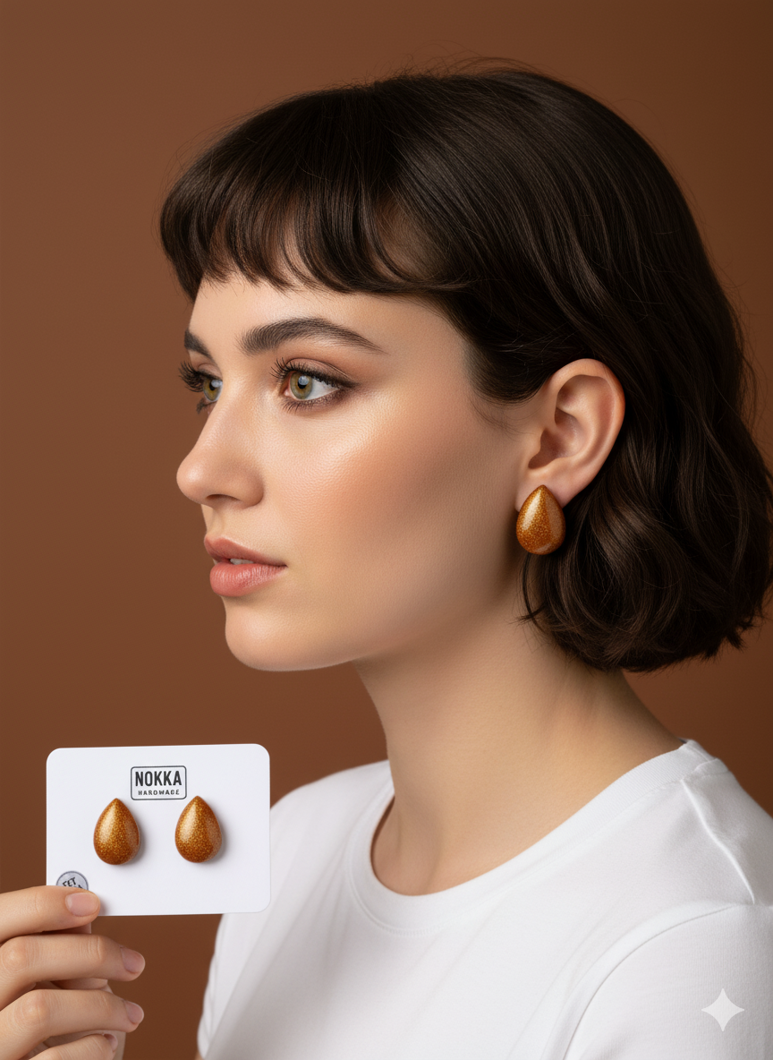 Pendientes botón resina