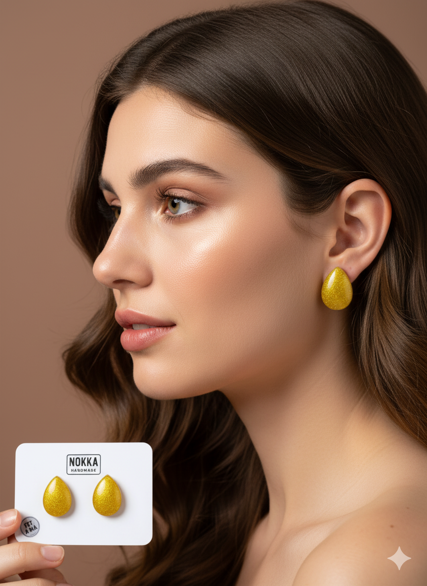 Pendientes botón resina