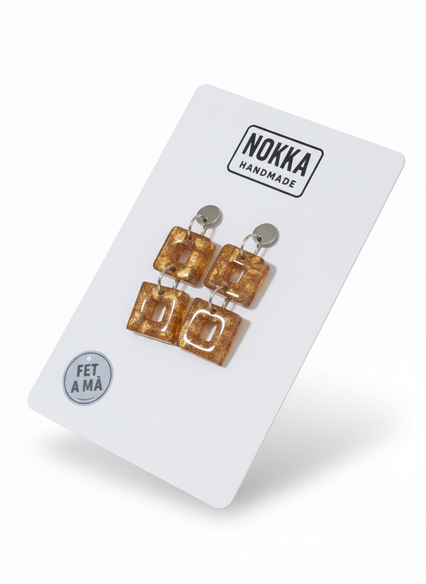 Pendientes dobles cuadrados