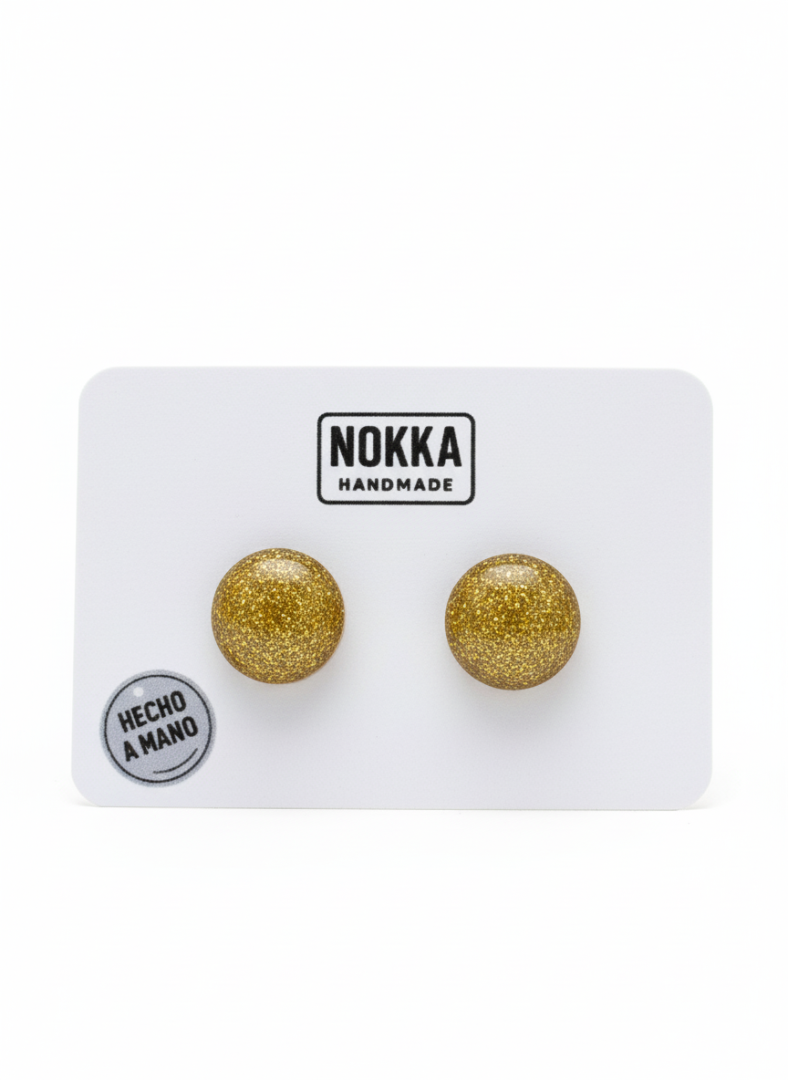 Pendientes botón resina