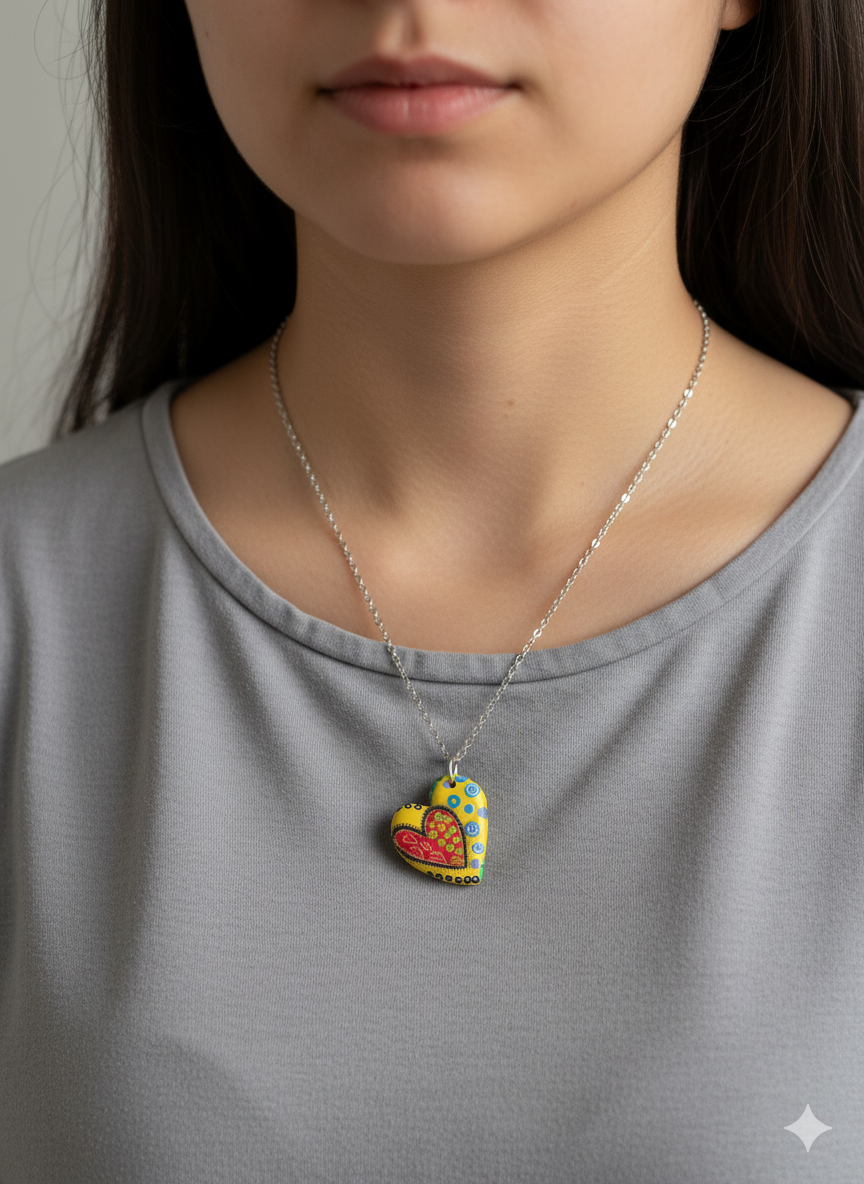 Colgante corazón estampado