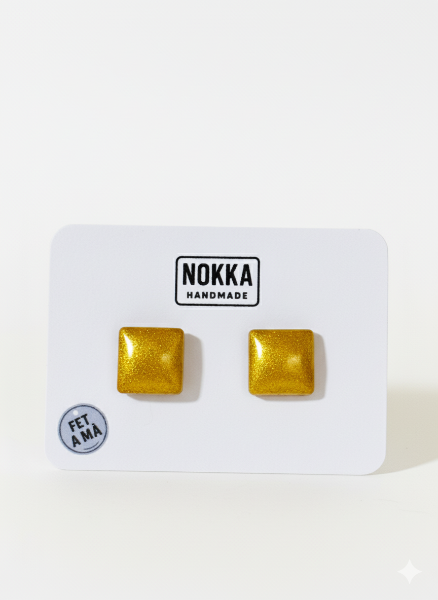 Pendientes botón resina