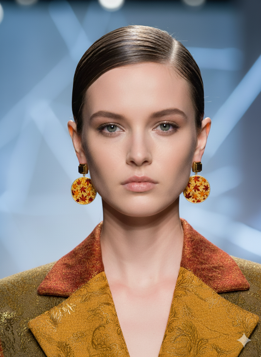 Pendientes circulares hojas