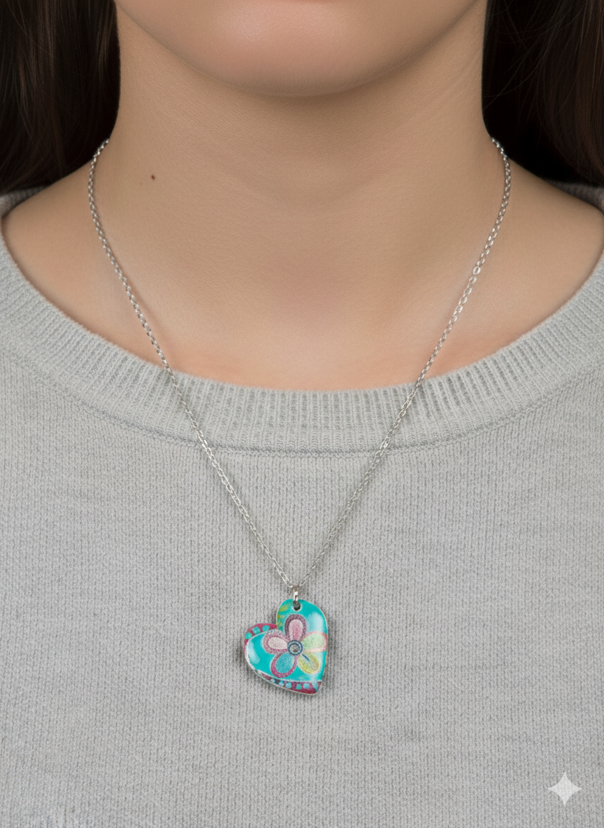 Colgante corazón estampado
