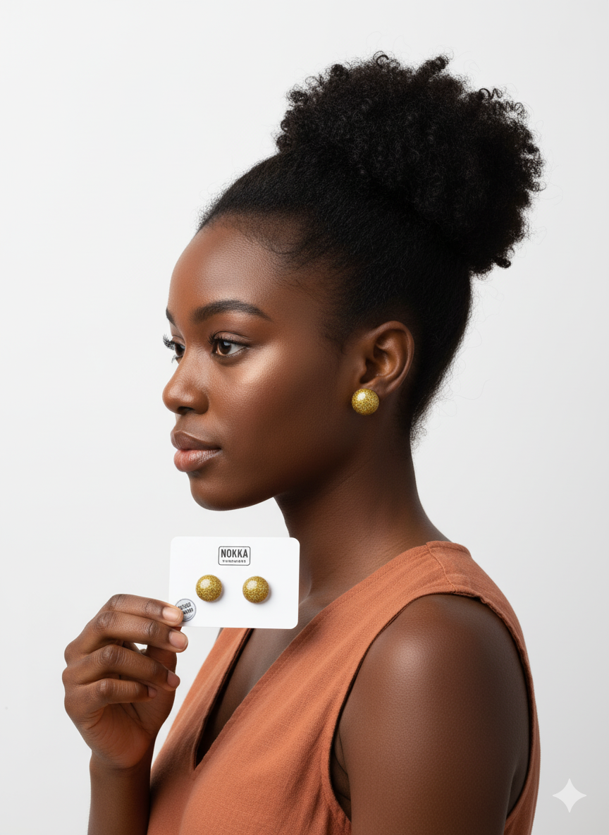 Pendientes botón resina