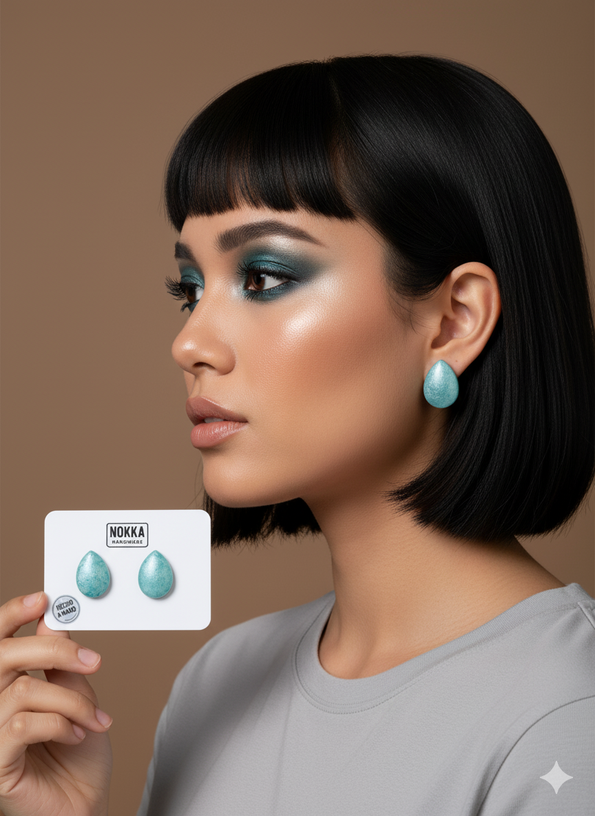 Pendientes botón resina