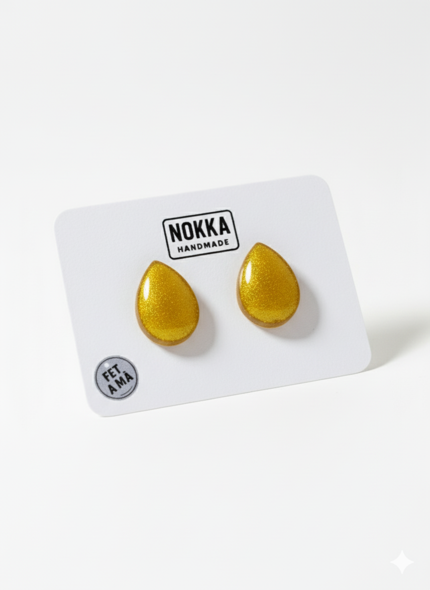 Pendientes botón resina