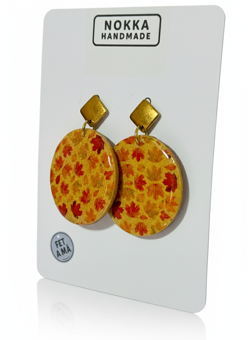 Pendientes circulares hojas