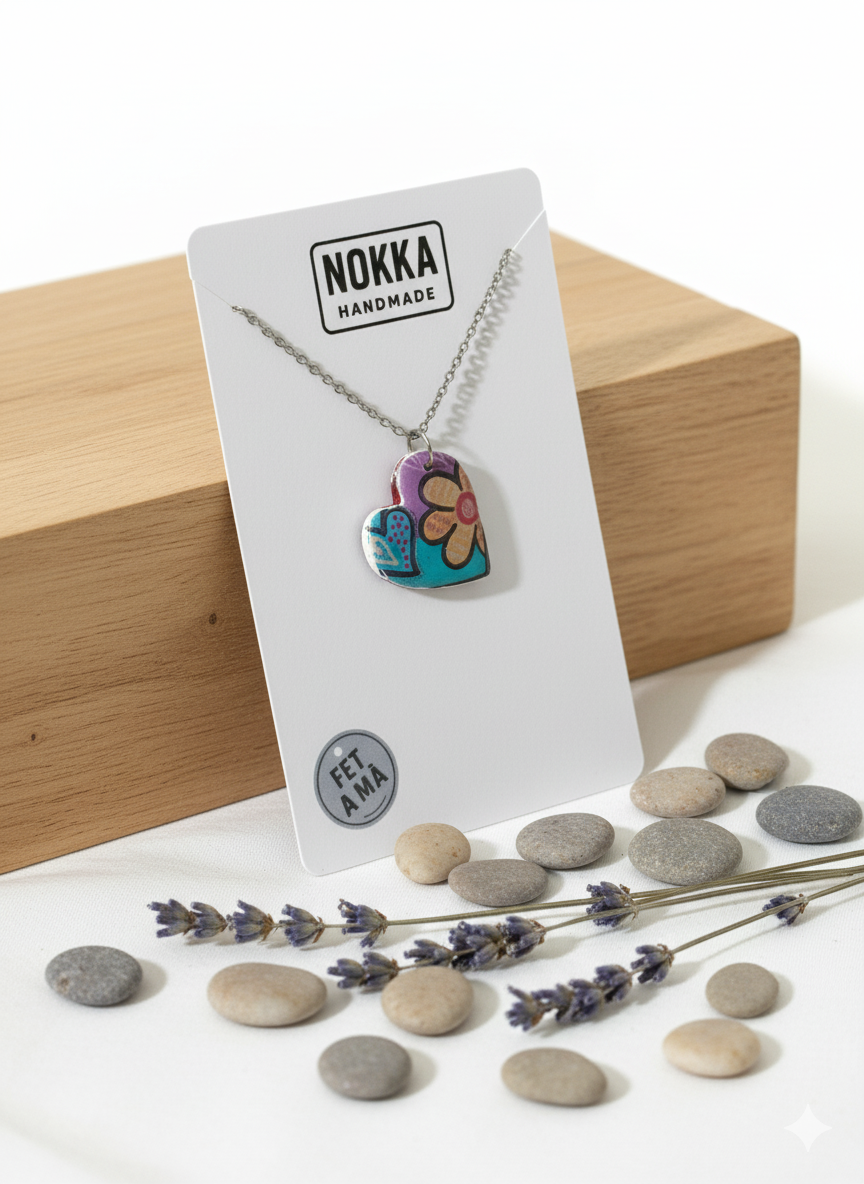 Colgante corazón estampado