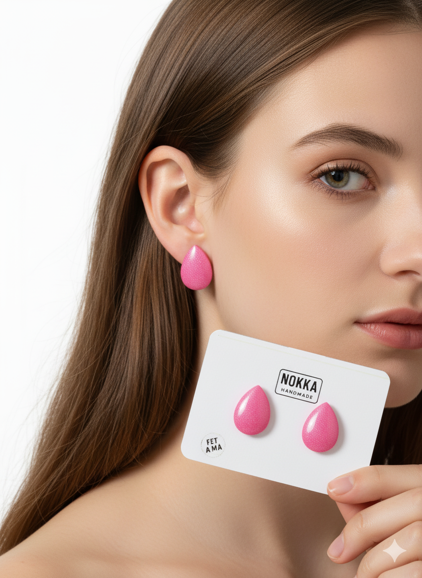 Pendientes botón resina