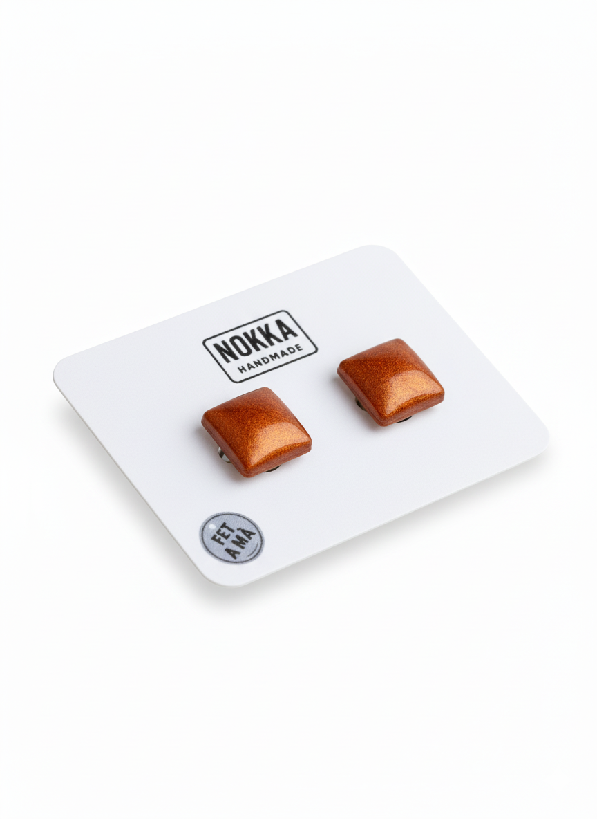 Pendientes botón resina