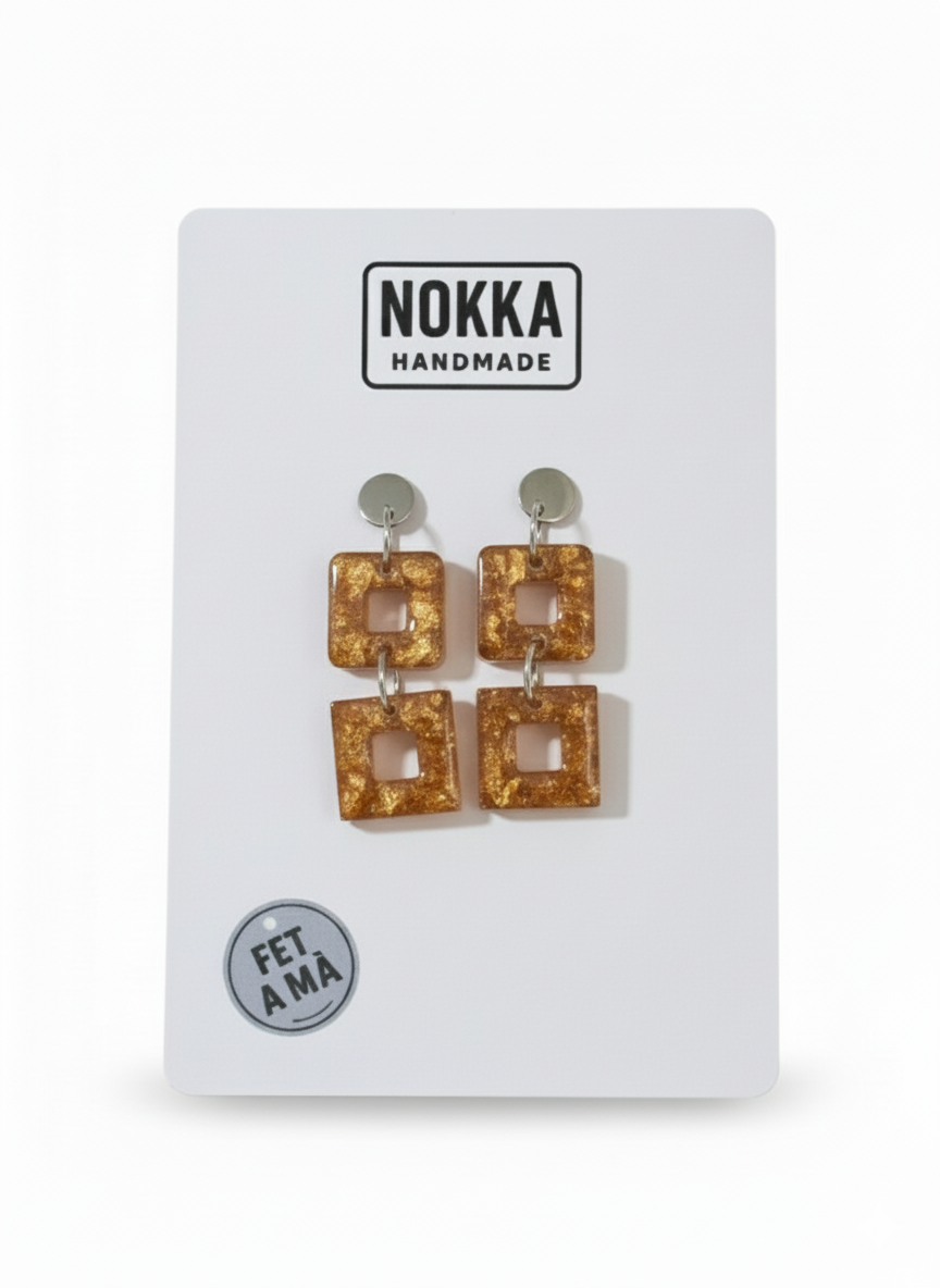 Pendientes dobles cuadrados