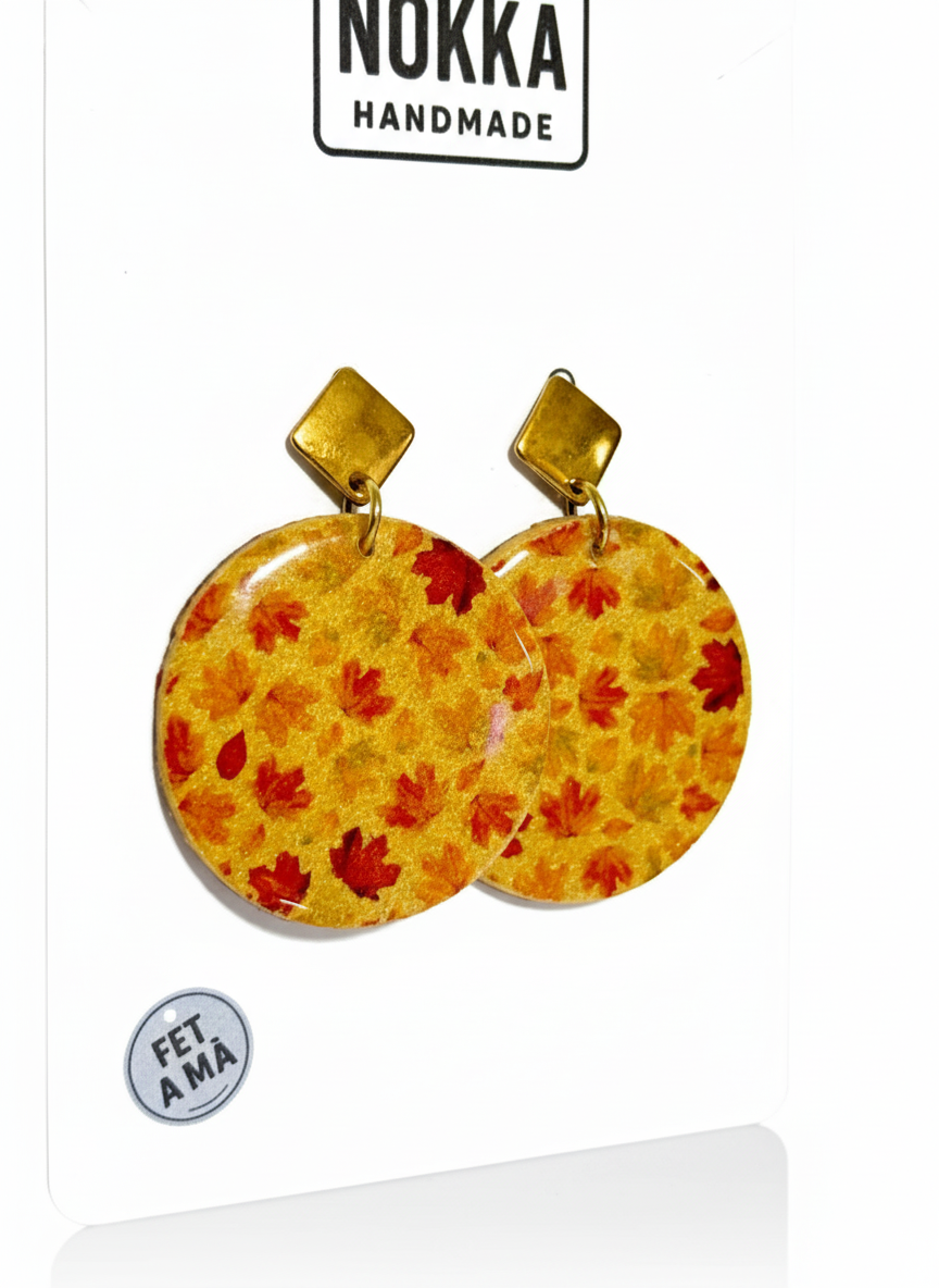 Pendientes circulares hojas