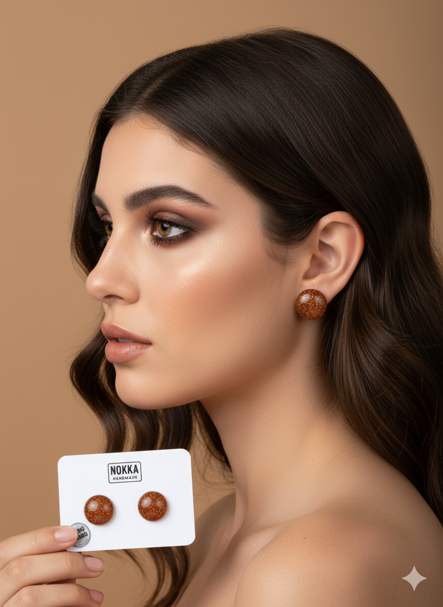 Pendientes botón resina