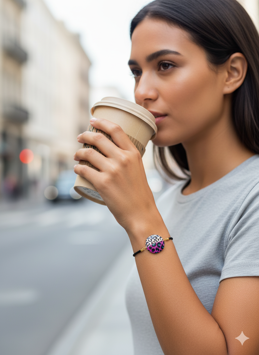 Pulsera bicolor animal print