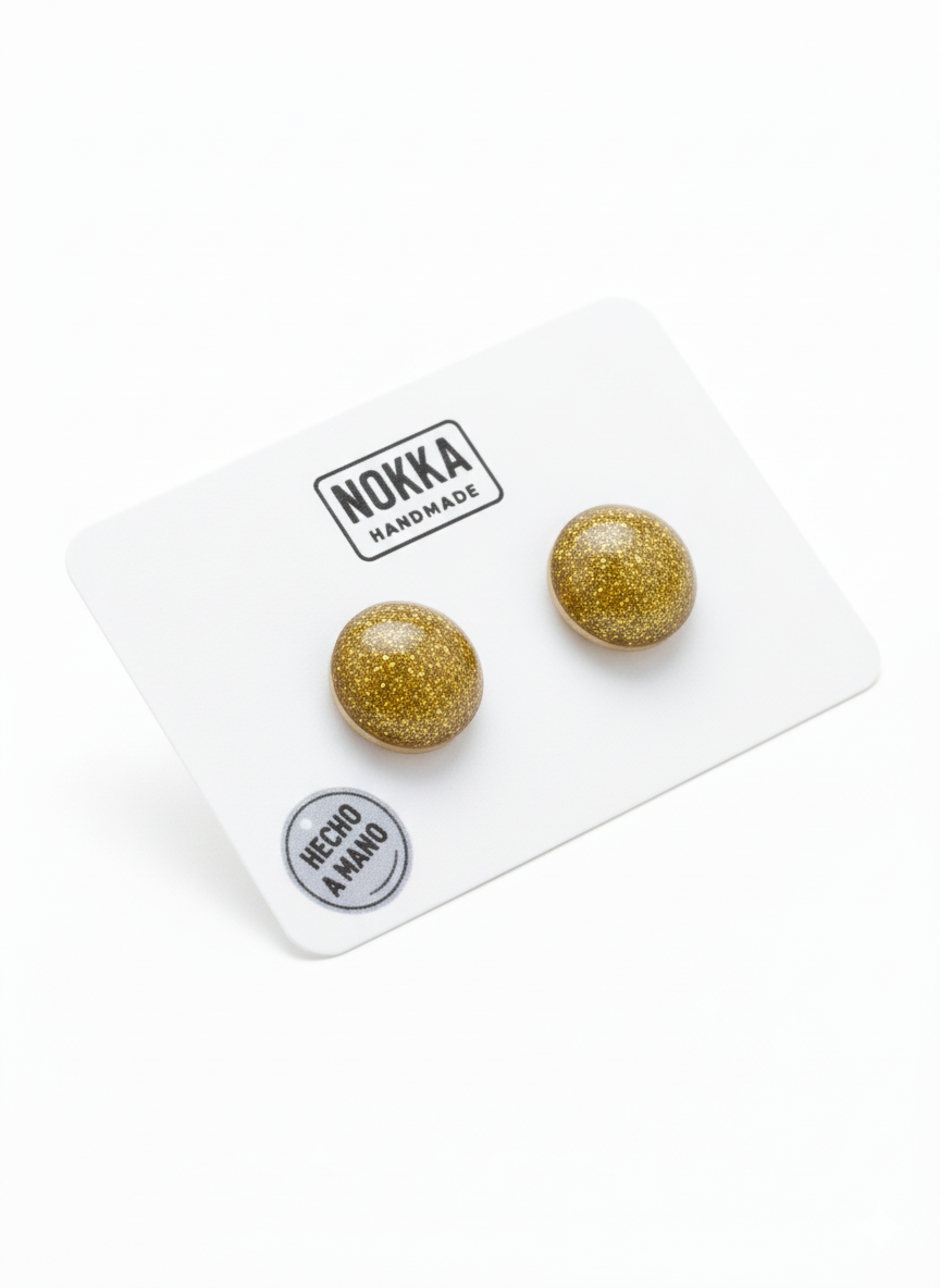 Pendientes botón resina