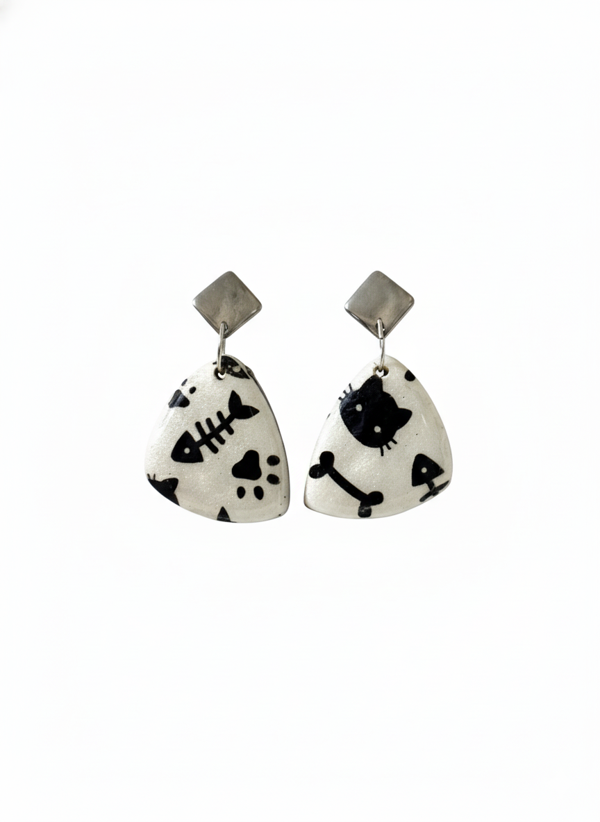 Pendientes huella de gato