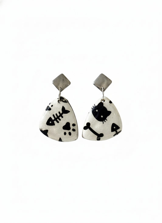 Pendientes huella de gato