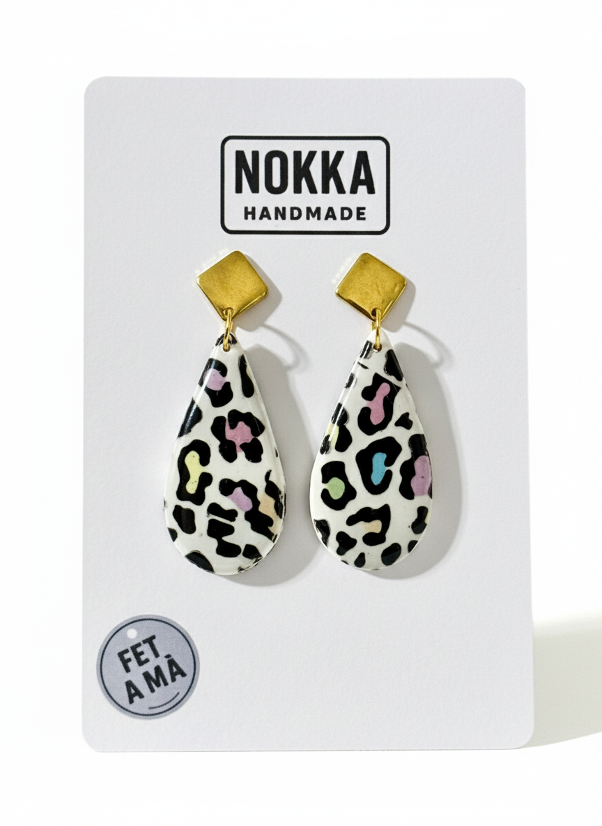 Pendientes lagrima animal print