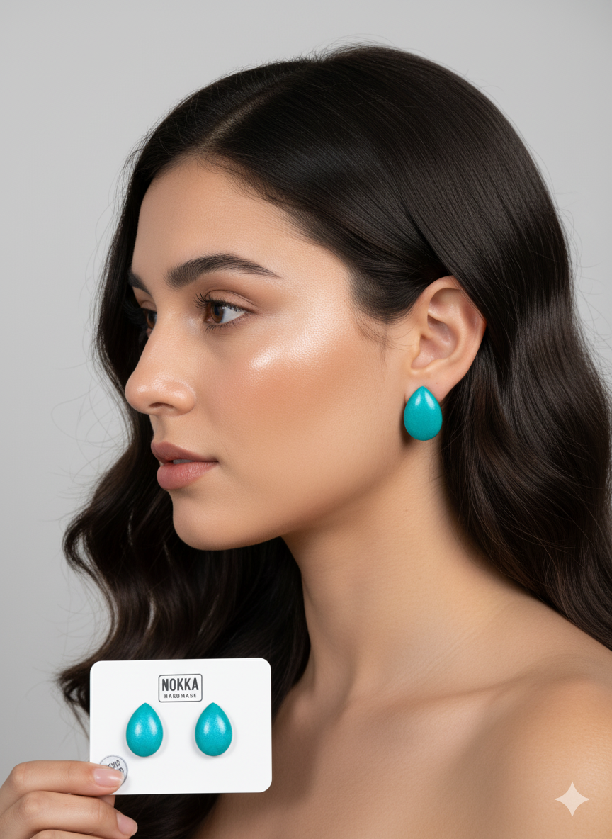 Pendientes botón resina