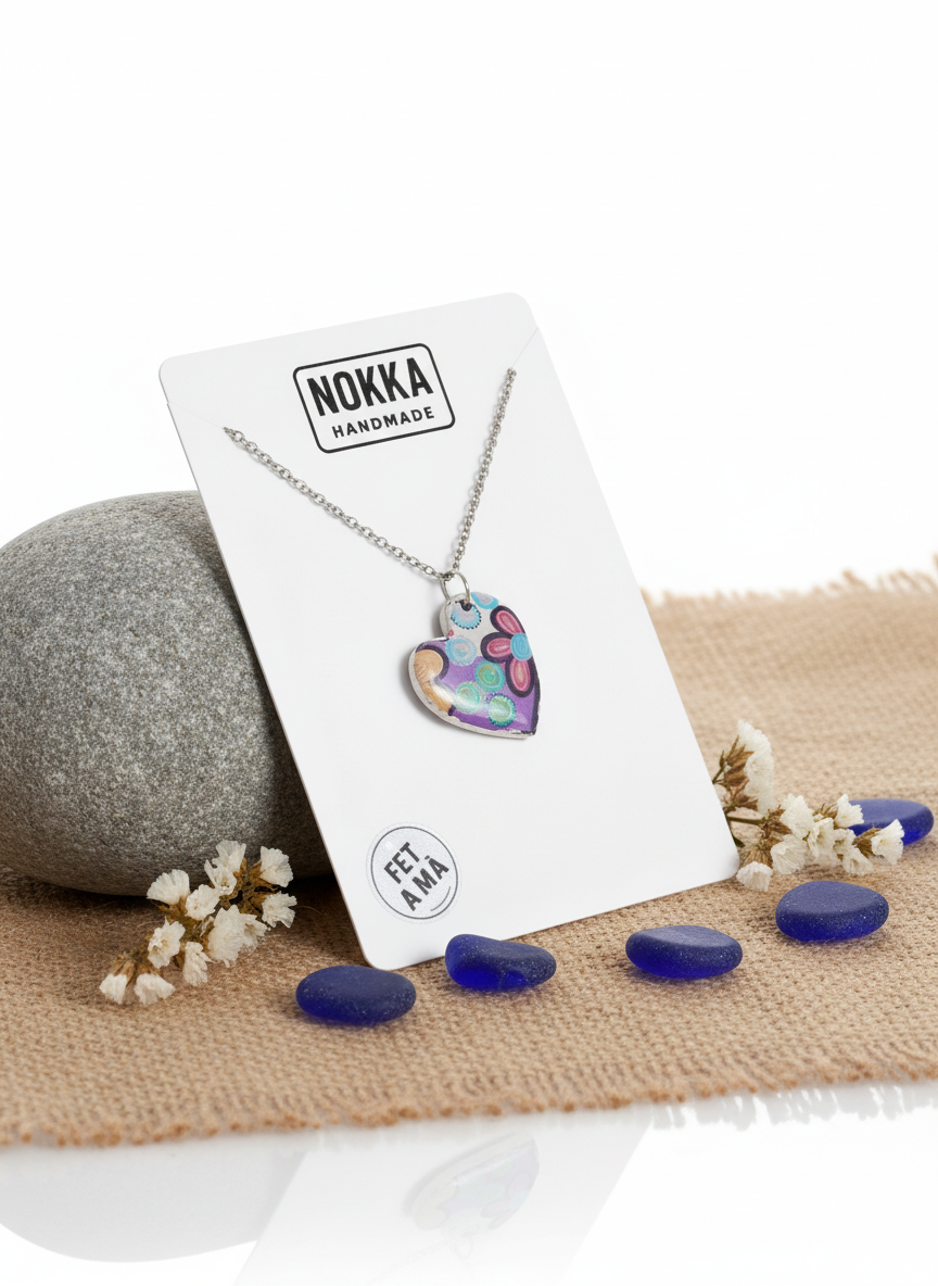 Colgante corazón estampado