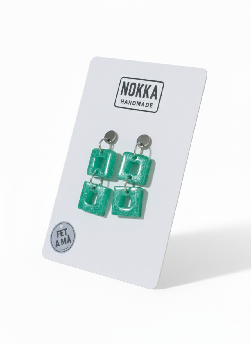 Pendientes dobles cuadrados