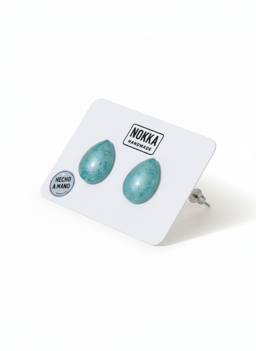 Pendientes botón resina