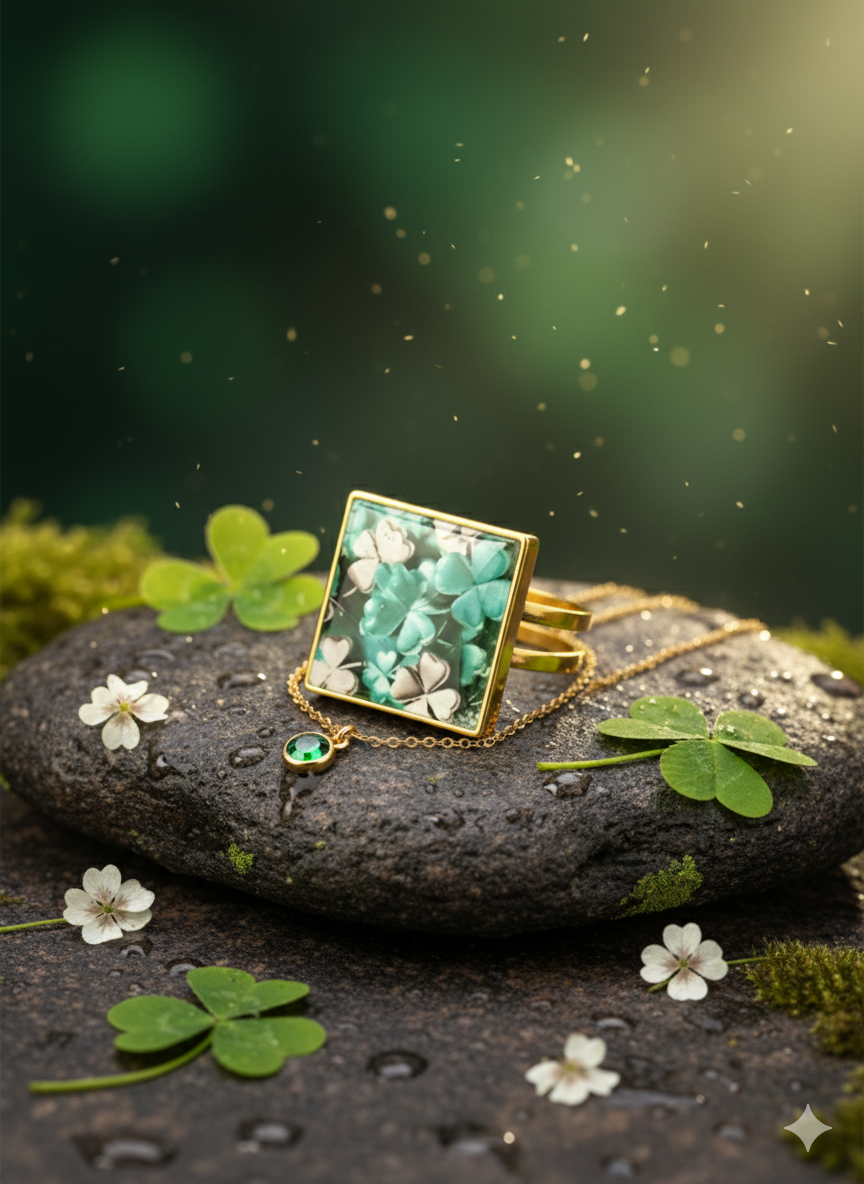 Anillo ajustable treboles