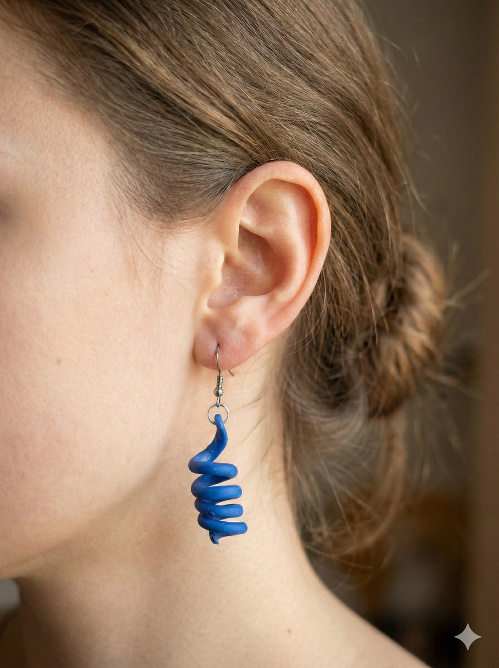 Pendientes colección espiral azules