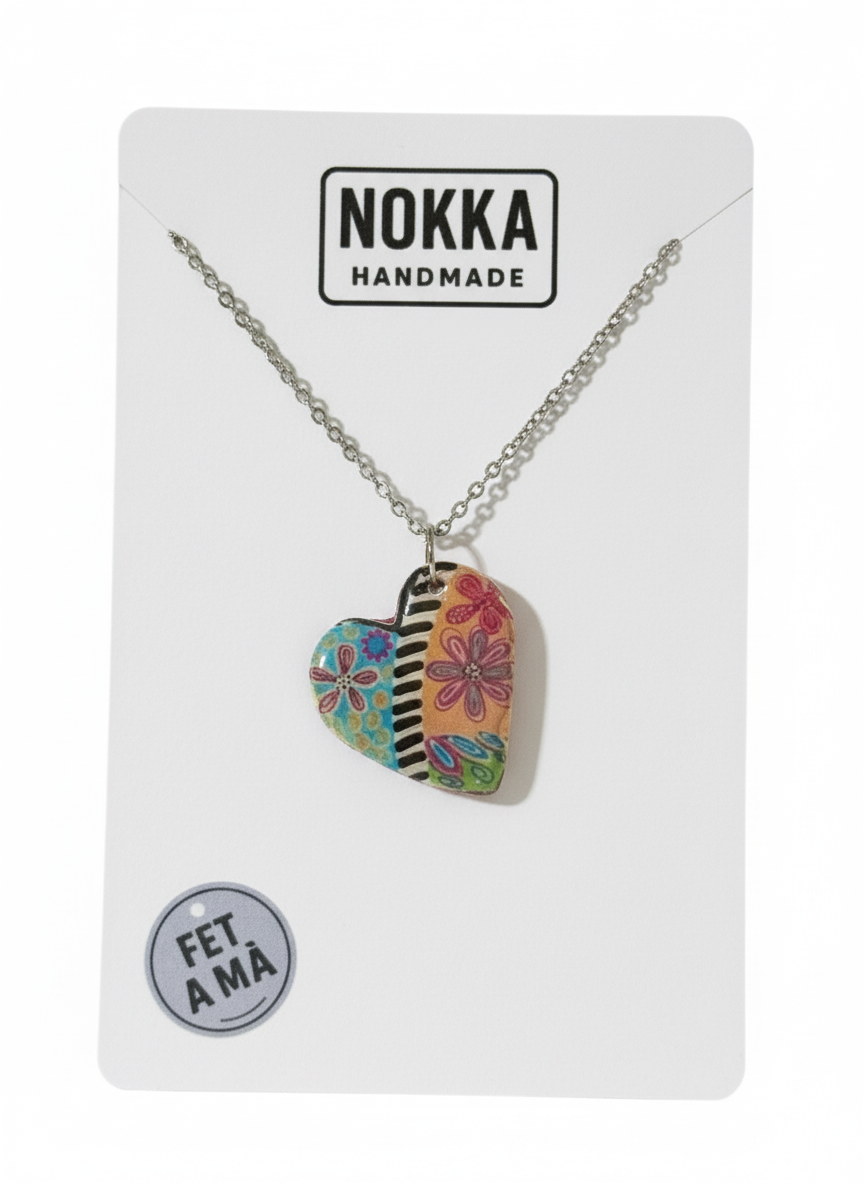 Colgante corazón estampado