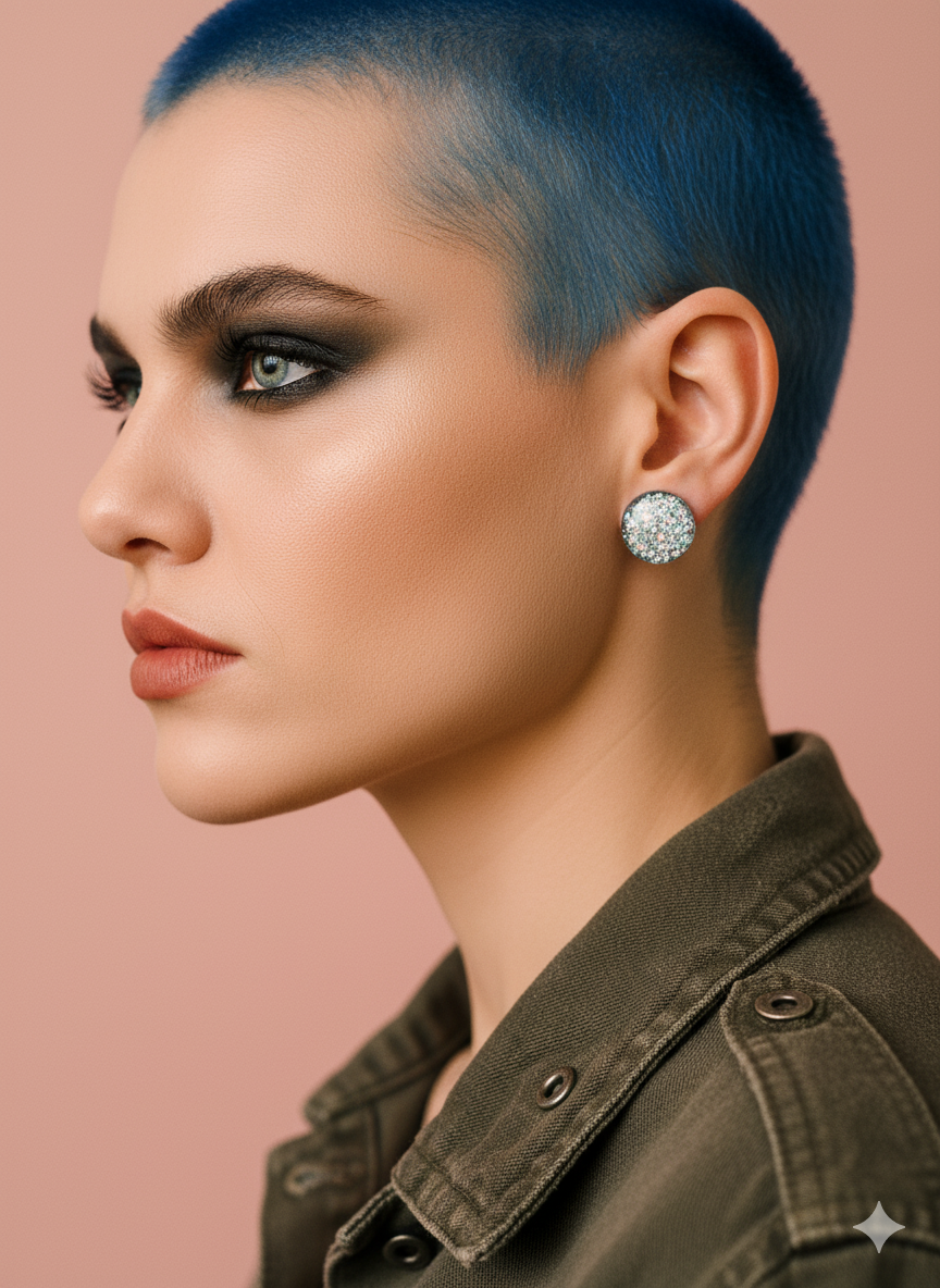 Pendientes botón resina