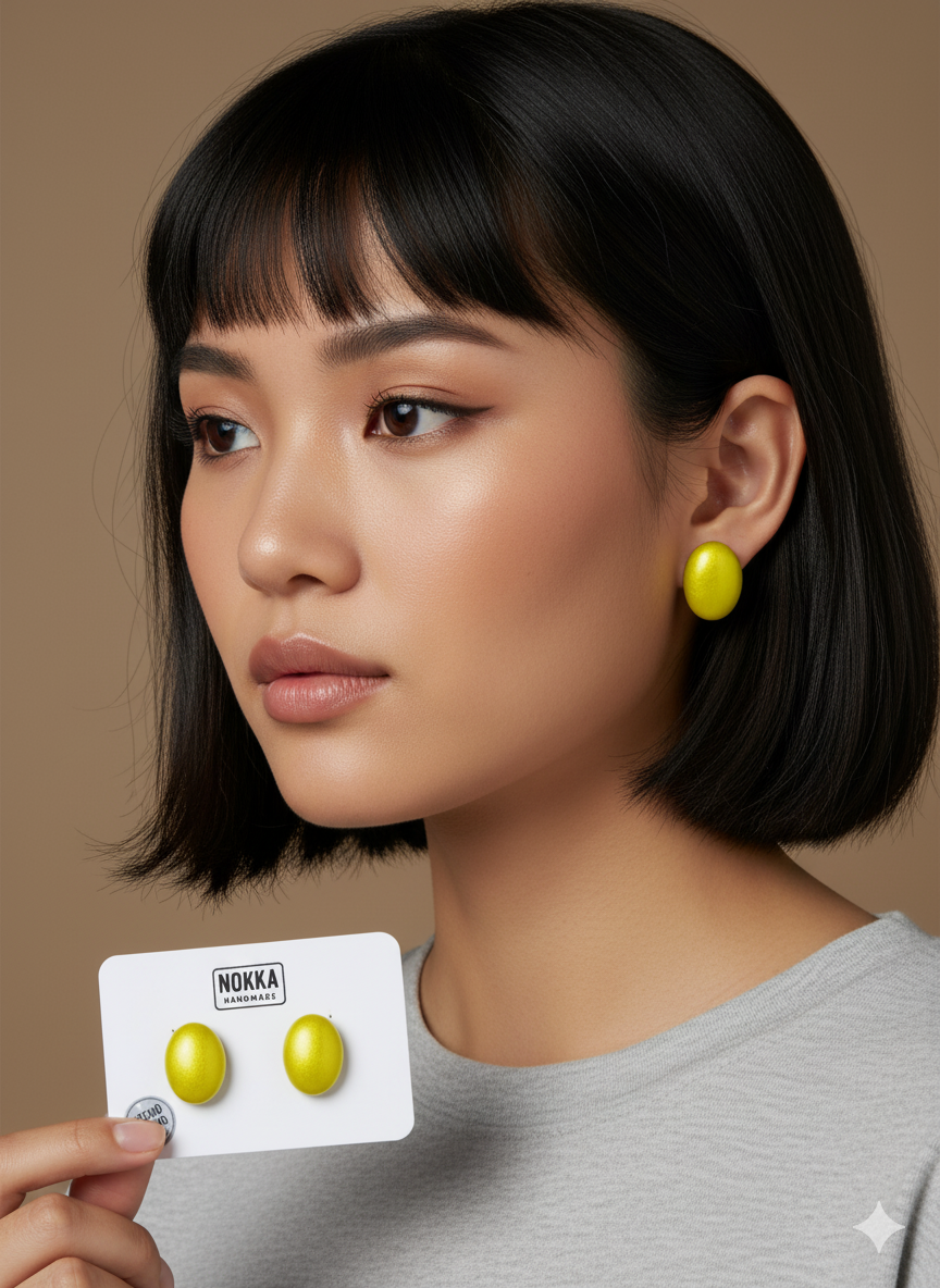 Pendientes botón resina